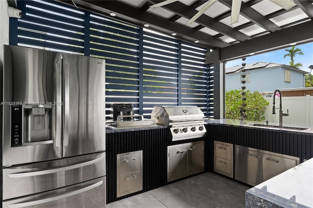 18082 SW 152nd Ct, Miami, FL 33187 - view of patio / terrace featuring a sink and exterior kitchen