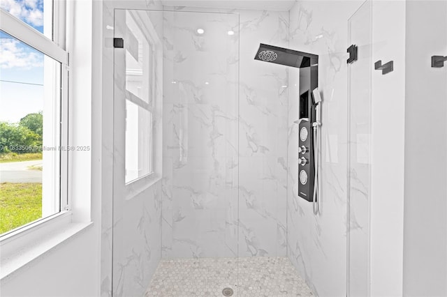 2506 5th St SW, Lehigh Acres, FL 33976 - bathroom featuring a marble finish shower and elevator
