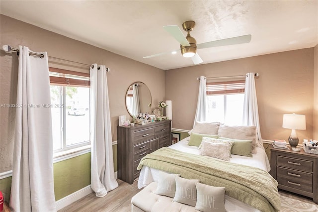 6250 SW 19th St, Miami, FL 33155 - bedroom featuring light wood-style flooring and a ceiling fan