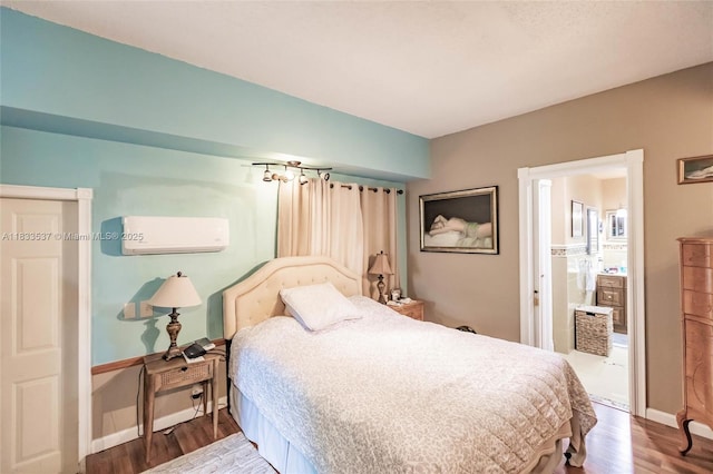 6250 SW 19th St, Miami, FL 33155 - bedroom with a wall mounted AC and wood finished floors