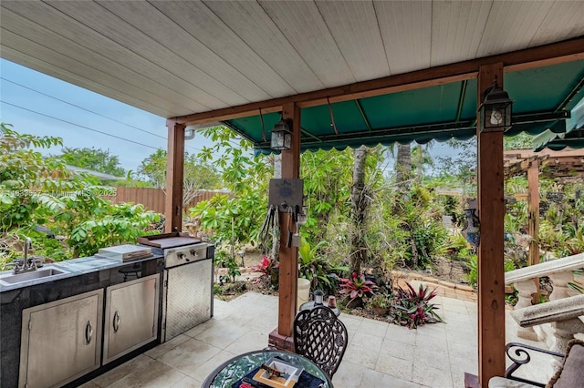 6250 SW 19th St, Miami, FL 33155 - view of patio featuring a sink and an outdoor kitchen