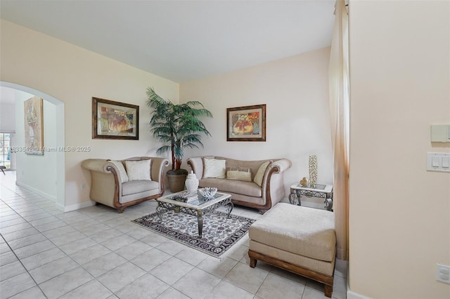 9364 SW 164th Ct, Miami, FL 33196 - living room with arched walkways and light tile patterned flooring