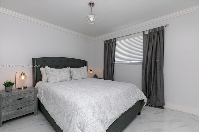4326 Jackson St, Hollywood, FL 33021 - bedroom with light marble finish floors and crown molding