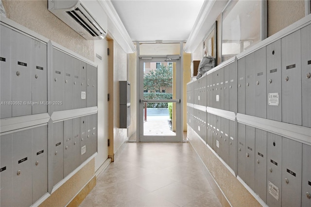 1391 S Ocean Blvd Unit 704, Pompano Beach, FL 33062 - corridor featuring a wall unit AC and mail area