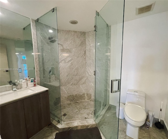 801 S Miami Ave Unit 4204, Miami, FL 33130 - full bath with vanity, a shower stall, and marble finish floors
