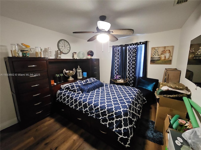15126 NW 90th Ct, Miami Lakes, FL 33018 - bedroom with dark wood-style flooring and ceiling fan