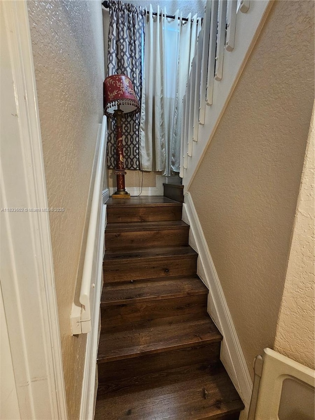 15126 NW 90th Ct, Miami Lakes, FL 33018 - stairs with a textured wall and wood finished floors
