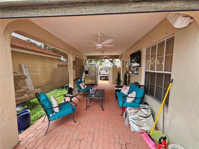 15126 NW 90th Ct, Miami Lakes, FL 33018 - view of patio / terrace with ceiling fan