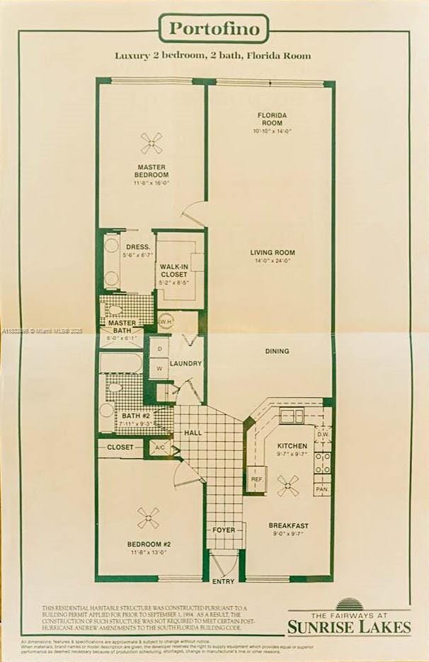 2541 N Nob Hill Rd Unit 309, Sunrise, FL 33322 - view of home floor plan