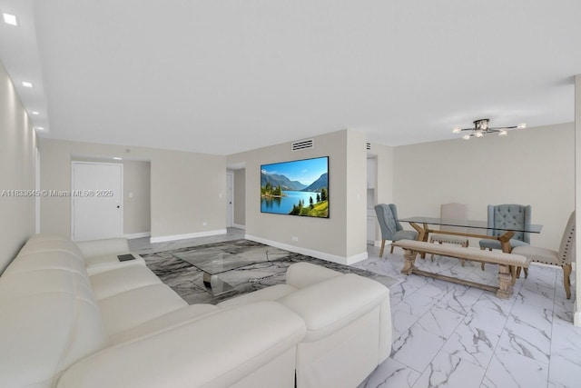 251 174th St Unit 1415, Sunny Isles Beach, FL 33160 - living area featuring marble look tiles