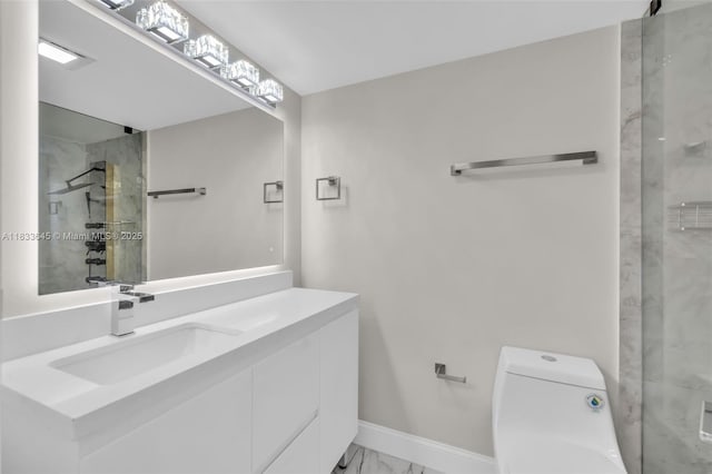 251 174th St Unit 1415, Sunny Isles Beach, FL 33160 - full bathroom with marble finish floors, vanity, and a marble finish shower