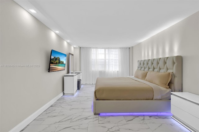 251 174th St Unit 1415, Sunny Isles Beach, FL 33160 - bedroom featuring light marble finish flooring and recessed lighting