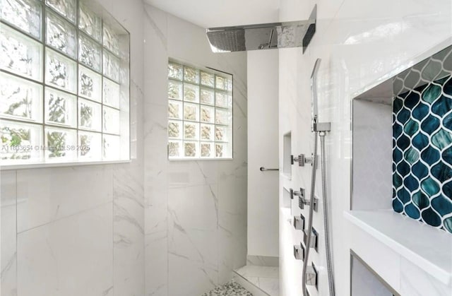 14095 NW 22nd Ct, Pembroke Pines, FL 33028 - bathroom featuring a marble finish shower