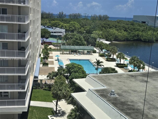 500 Bayview Dr Unit 732, Sunny Isles Beach, FL 33160 - community pool featuring a water view