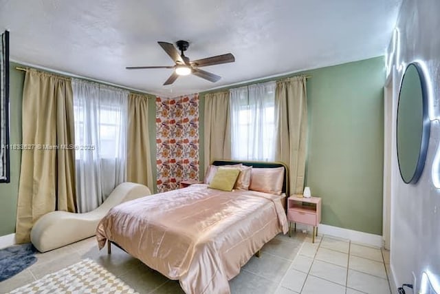 6443 Perry St, Hollywood, FL 33024 - bedroom featuring light tile patterned floors and ceiling fan