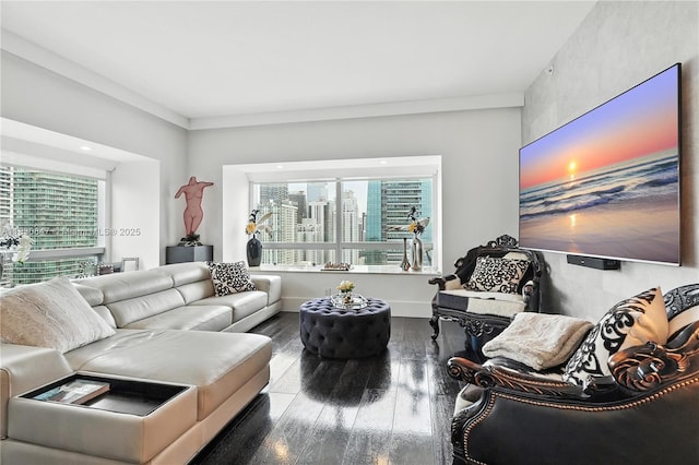 1435 Brickell Ave Unit 3512, Miami, FL 33131 - living room featuring wood finished floors and plenty of natural light