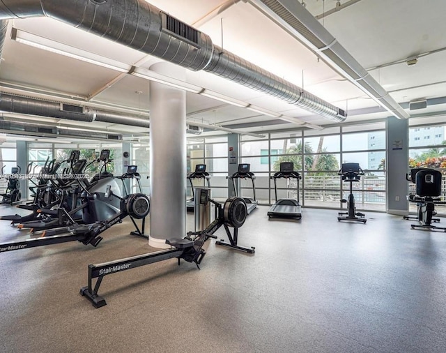 244 Biscayne Blvd Unit 440, Miami, FL 33132 - gym with plenty of natural light