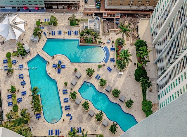 244 Biscayne Blvd Unit 440, Miami, FL 33132 - bird's eye view of a pool area