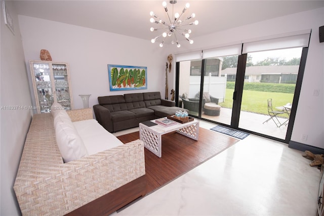 8694 Via Reale Unit 61L, Boca Raton, FL 33496 - living area with a chandelier