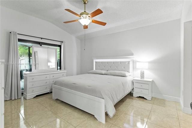 5400 NW 184th St, Miami Gardens, FL 33055 - bedroom with vaulted ceiling, light tile patterned floors, and a ceiling fan
