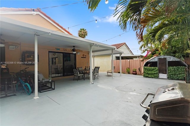 5400 NW 184th St, Miami Gardens, FL 33055 - view of patio / terrace with a ceiling fan and outdoor dining space