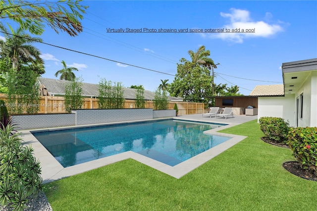 1340 SW 27th Pl, Boynton Beach, FL 33426 - view of pool with a fenced backyard and a patio area