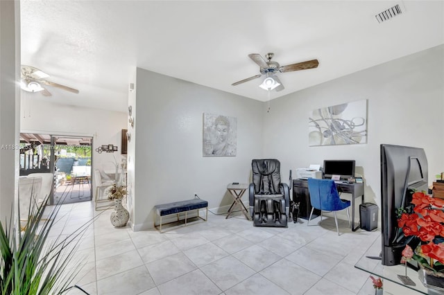 3777 SE 1st St, Homestead, FL 33033 - office space with a ceiling fan and light tile patterned floors