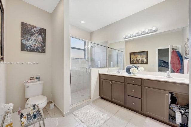 3777 SE 1st St, Homestead, FL 33033 - full bath featuring double vanity, tile patterned floors, and a shower stall