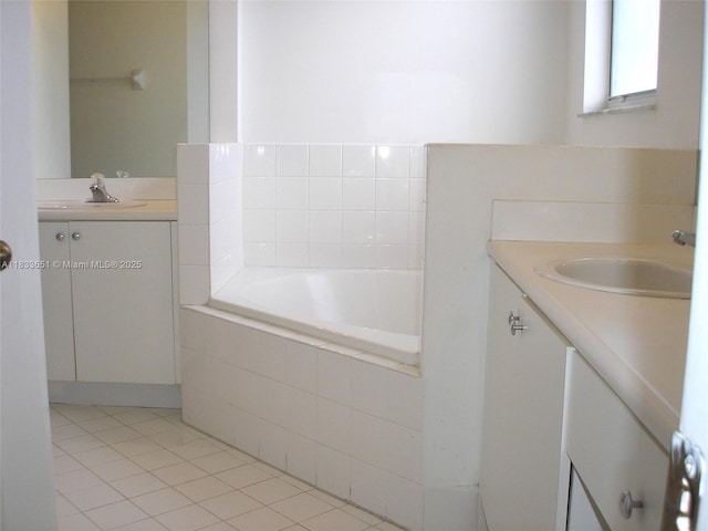 12846 SW 135th St, Miami, FL 33186 - bathroom featuring vanity, a bath, and tile patterned flooring