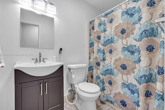 20000 SW 114th Ave, Miami, FL 33189 - full bathroom with vanity, tile patterned floors, and a shower with curtain