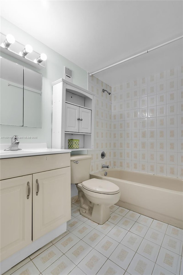 8895 Fontainebleau Blvd Unit 301, Miami, FL 33172 - bathroom featuring shower / tub combination, vanity, and tile patterned floors