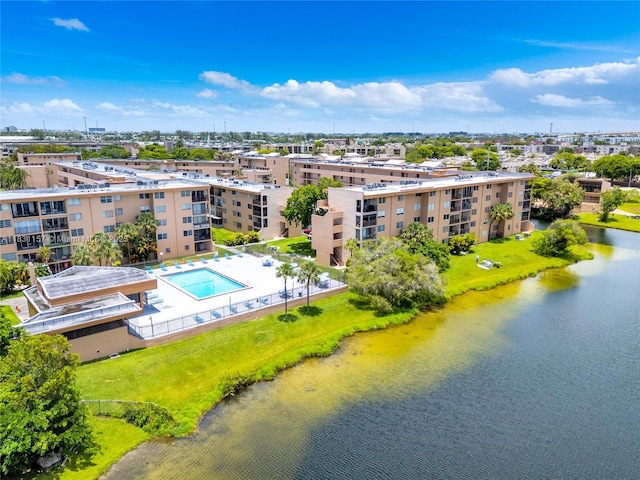 8895 Fontainebleau Blvd Unit 301, Miami, FL 33172 - aerial view of a pool area and a nearby body of water