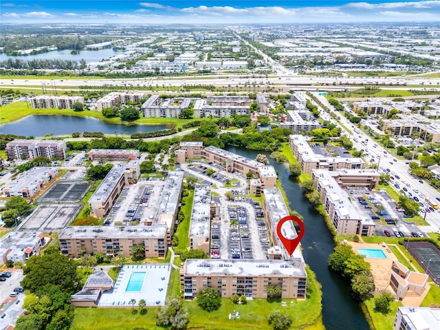 8895 Fontainebleau Blvd Unit 301, Miami, FL 33172 - aerial view of property and surrounding area featuring a large body of water