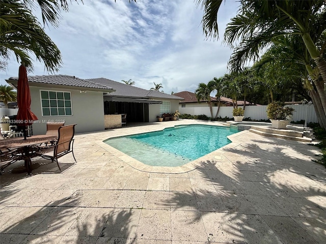 14601 SW 30th St, Miami, FL 33175 - view of swimming pool with a patio and a fenced backyard
