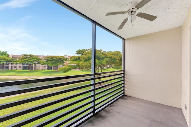 10304 Sunrise Lakes Blvd Unit 209, Sunrise, FL 33322 - balcony with ceiling fan and a water view