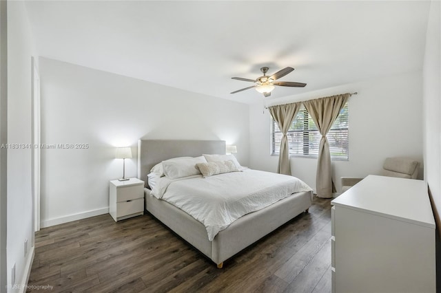 37 Seville Cir Unit 1-50, Davie, FL 33324 - bedroom featuring dark wood-style flooring and ceiling fan