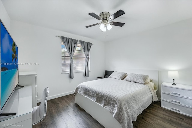 37 Seville Cir Unit 1-50, Davie, FL 33324 - bedroom with dark wood-type flooring and ceiling fan