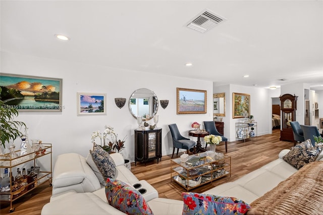240 NE 97th St, Miami Shores, FL 33138 - living area featuring recessed lighting and wood finished floors