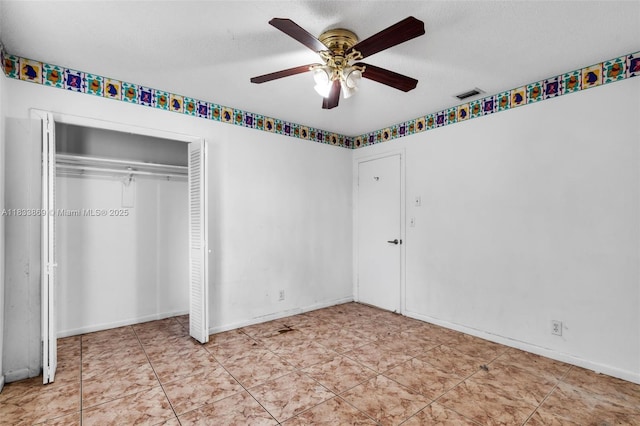 2727 Hypoluxo Rd, Boynton Beach, FL 33462 - unfurnished bedroom featuring a closet and ceiling fan