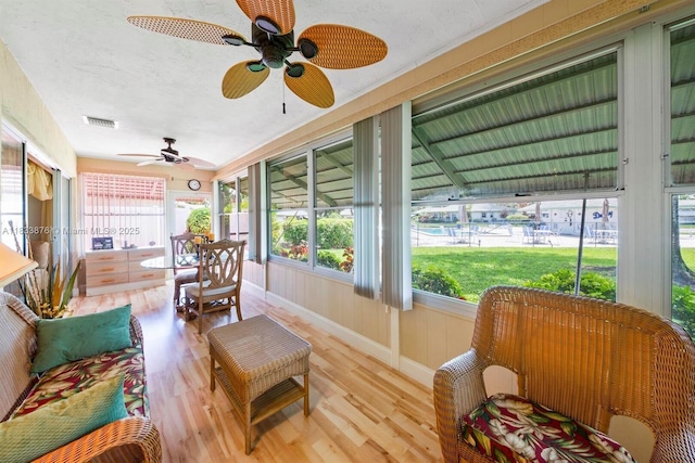 841 Meadowlark Ln, Delray Beach, FL 33445 - sunroom featuring ceiling fan