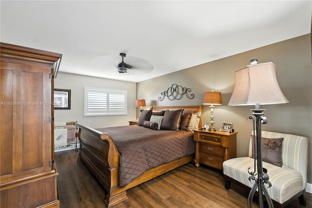 1651 SW 127th Ave Unit 301A, Pembroke Pines, FL 33027 - bedroom featuring dark wood finished floors and a ceiling fan