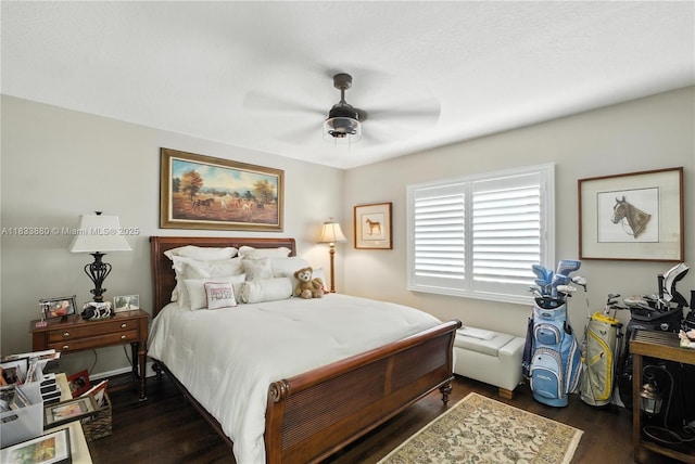 1651 SW 127th Ave Unit 301A, Pembroke Pines, FL 33027 - bedroom with dark wood-type flooring and a ceiling fan
