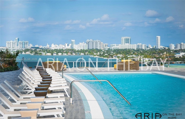 488 NE 18th St Unit 1503, Miami, FL 33132 - community pool featuring a skyline view