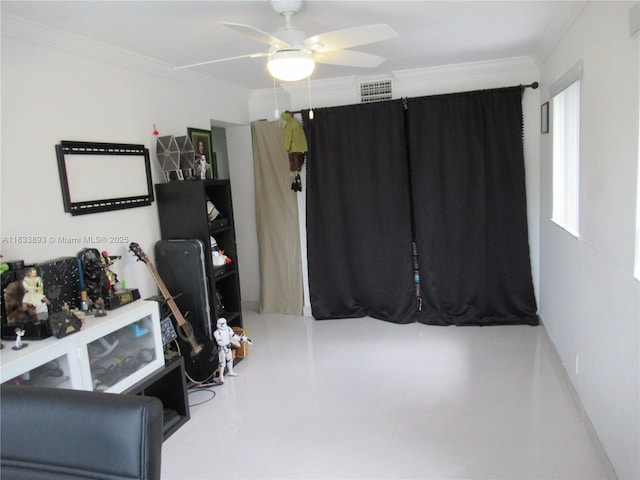6910 SW 26th Ct, Miramar, FL 33023 - interior space with ceiling fan and crown molding