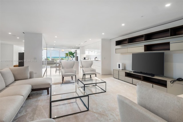 9001 Collins Ave Unit S-305, Surfside, FL 33154 - living room with recessed lighting and light carpet