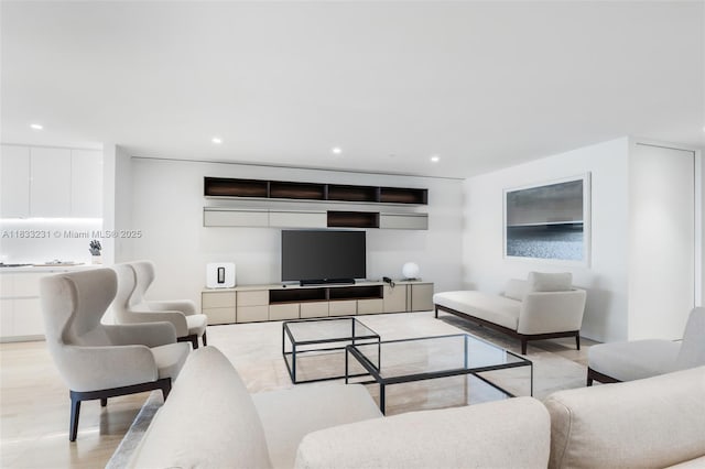 9001 Collins Ave Unit S-305, Surfside, FL 33154 - living area featuring recessed lighting and light wood-style floors