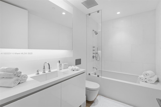 9001 Collins Ave Unit S-305, Surfside, FL 33154 - bathroom with vanity, tub / shower combination, and recessed lighting