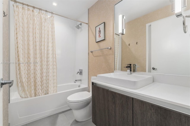 455 NE 39th St Unit 105, Miami, FL 33137 - bathroom with vanity, shower / bath combo with shower curtain, and tile patterned floors
