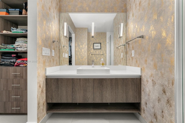 455 NE 39th St Unit 105, Miami, FL 33137 - bathroom featuring vanity and tile patterned floors