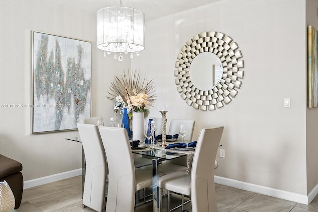 10468 W 33rd Ln, Hialeah, FL 33018 - dining area featuring a chandelier and tile patterned floors